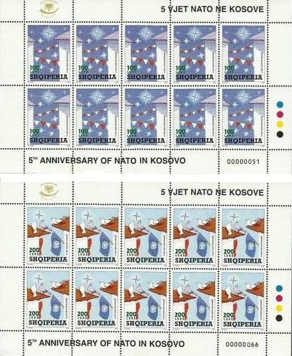 Albania 2004. 5 ANNIVERSARY OF NATO´s ENTRY IN KOSOVO. Sheet MNH