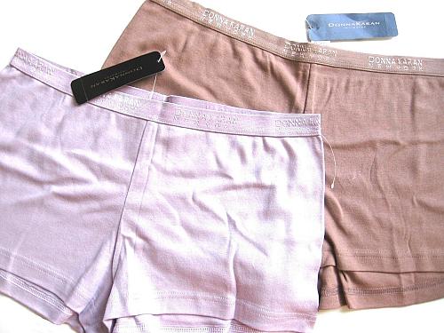A0541 DONNA KARAN NEW 374051 Women's Logo Waist Pure Soft Cotton Sleeping Shorts