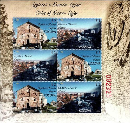 Kosovo Stamps 2022. Kosovo cities - Lipjan. Church. Sheet MNH