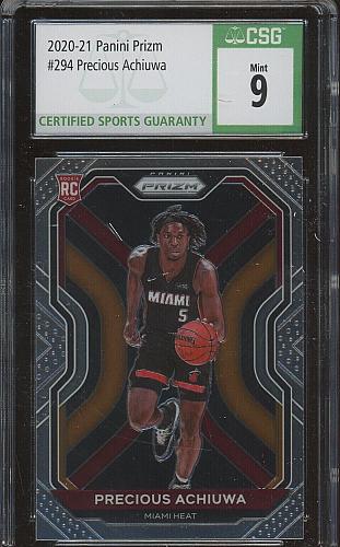 2020-21 Panini Prizm #294 Precious Achiuwa Miami Heat Rookie CSG 9