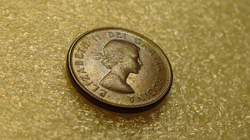 1962 Canada 1 cents 1 cent One Cent One Penny TONED RAINBOW UNC COIN RARE HARP