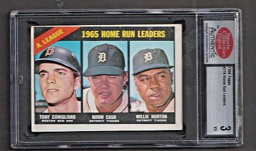 1966 Topps AL 1965 Home Run Leaders Conigliaro Cash Horton #218 SCD VG 3