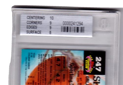 1992-93 Stadium Club Shaquille O'Neal Rookie #247 BGS 8.5 NM-MT+ 10 Centering