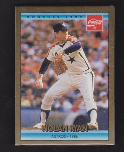 1992 Donruss Coca Cola Nolan Ryan Unopened Cello Pack David Justice On Back