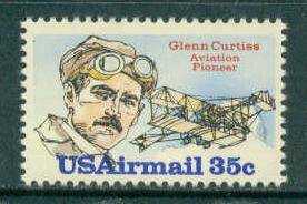 C100 35c Glenn Curtiss Fine MNH Zip Blk/4 UL F21225