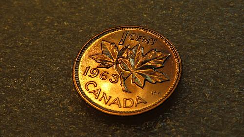 1963 Canada 1 cents 1 cent 1c One Cent Penny BU UNC Elizabeth II 1st portrait r2