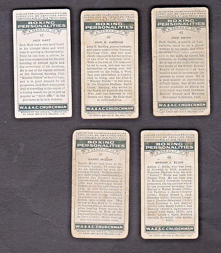 5 Assorted Churchman Boxing Personality Cards