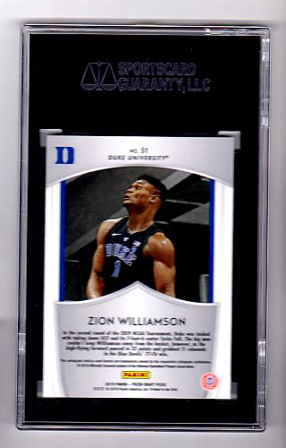 2019-20 Panini Prizm DP Crusade #51 Zion Williamson RC Rookie SGC 9 Mint