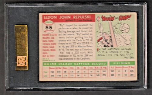 1955 Topps #55 Rip Repulski, St. Louis Cardinals SGC 50 VG/EX 4