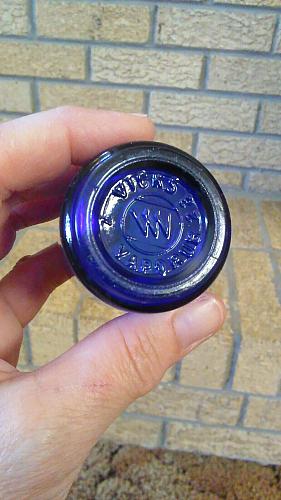 Vintage Cobalt Blue Vicks Vapor Rub Bottle