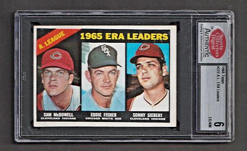 1966 Topps # 222 A.L. E.R.A. Leaders McDowell/Fisher/Siebert EX /NM SCD 6