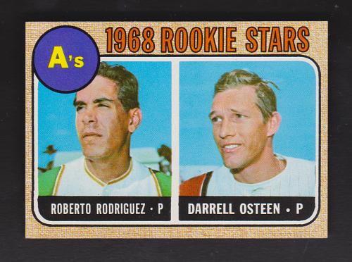 1968 Topps #199 A&rsquo;s Rookie Stars Roberto Rodriguez and Darrell Osteen NM-MT