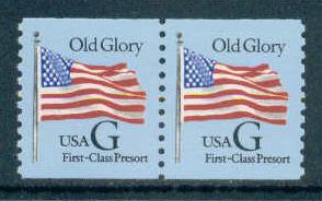 2888 25c G Old Glory Fine MNH Pair