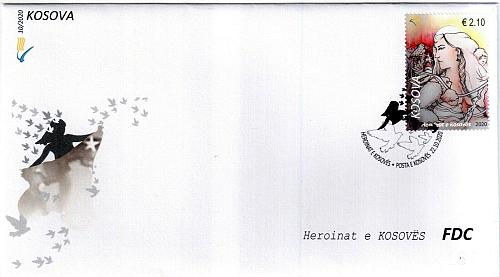 Kosovo Stamps 2020. Heroines of Kosovo. Woman with child. Breastfeeding. FDC MNH