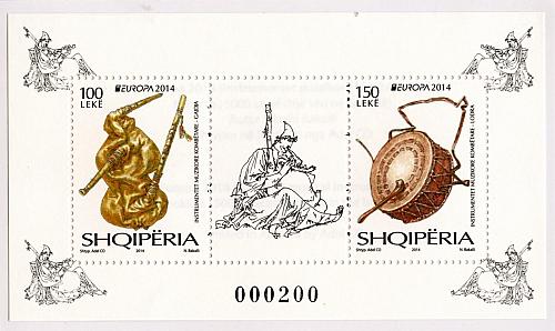 Albania Stamps 2014. Europa CEPT, National musical instruments. Booklet MNH