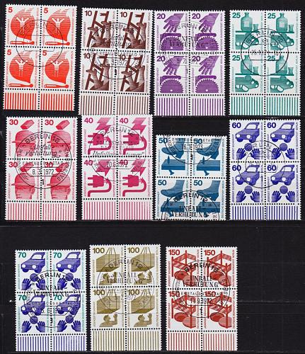 GERMANY BERLIN [1971] MiNr 0402-11 ( O/used ) [03] Unfall 4er div. ORand, URand