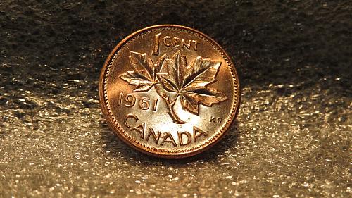 1961 Canada 1 Cents 1cent 1c one cent Canadian Penny Queen Elizabeth II BU UNC
