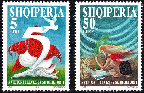 Albania Stamps 1995. Democratic Movement. Set Mich. 2587-2588