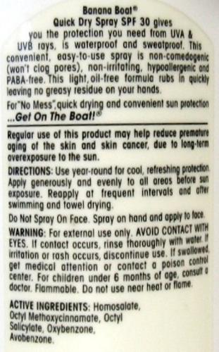 SC5 Banana Boat NEW Ultra Sunblock Quick Dry Spray SPF 30 Aloe Vitamin E 6 Fl Oz