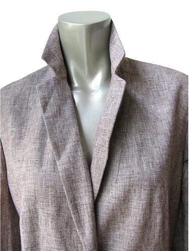 W2 Jones New York NEW Women's Cocoa 1-Button Long Sleeves Lined Linen Blazer 14W