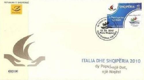 Albania 2010. ITALY-ALBANIA: Two nations, one sea, one frindship. FDC MNH