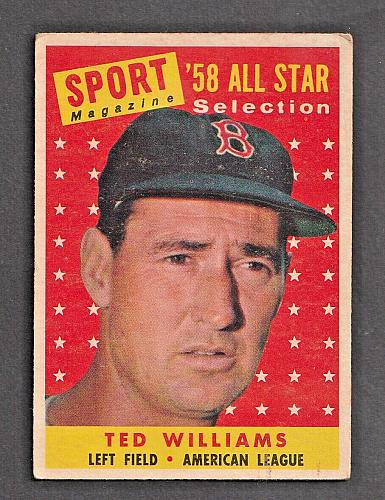 1958 Topps #485 Red Sox Ted Williams AS EXMT