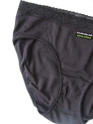 X0133 HUE Intimates NEW Women's Black Ultra Soft Pure Pima Cotton Hipster S-5