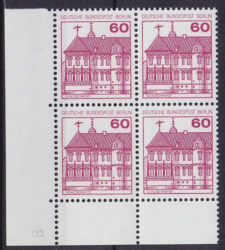 GERMANY BERLIN [1979] MiNr 0611 A 4er lu ( **/mnh ) Burgen Schlösser