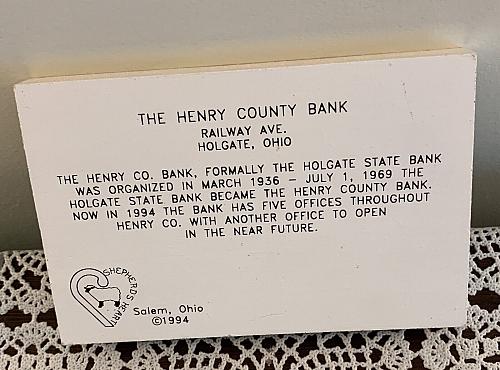 Shepherds Heart 1994 Wooden Building 1915 Henry County Bank Holgate Ohio 5 inch