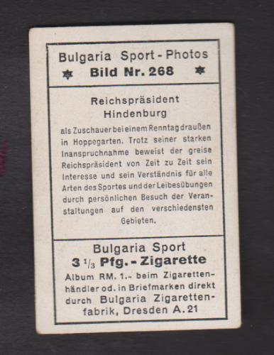 #268 Reichsprasident Hindenburg Sport Photos 1932