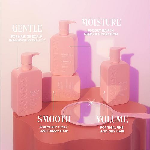 MONDAY HAIRCARE Moisture Shampoo + Conditioner Set for Dry Coarse Stressed Co...