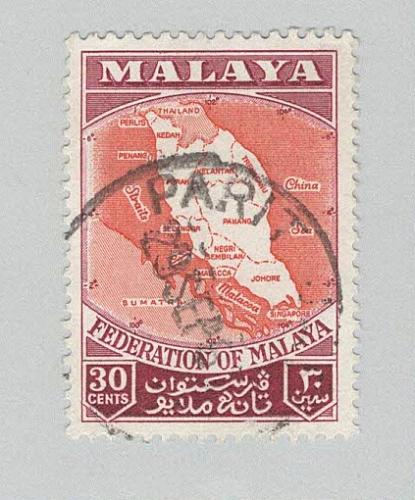 Malaya Federation Map 83 1957 Used (BP89723)