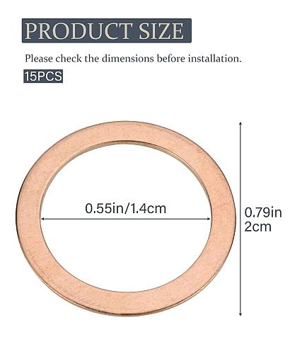 VARGTR 15 Pcs Oil Drain Plug GasketEngine Oil Crush Washers Drain Plug Gasket...