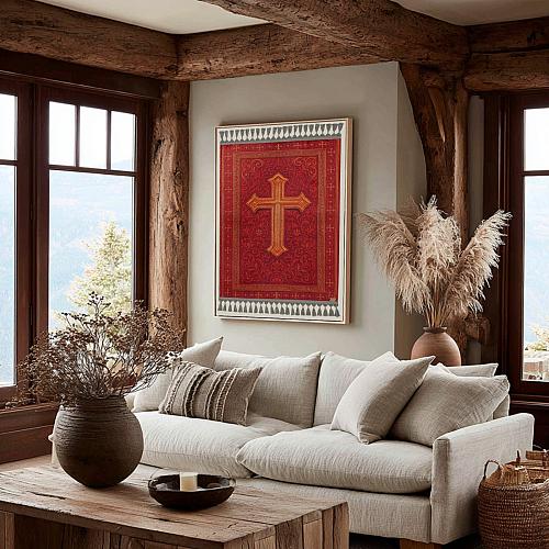 Decoraci&oacute;n de pared de cruz - alfombra de oraci&oacute;n cristiana - tapiz ortodoxo,...