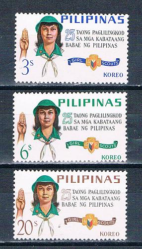 Philippines 947-49 Unused set Girl Scouts 1962 (P0340)+