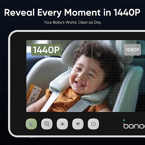 bonoch 5" 1440P Baby Car Camera - 360 Degree Rotating Wide View Backseat Car ...