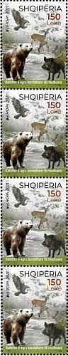 Albania Stamps 2021. Europa CEPT: Endangered Wildlife. Fauna. Strip of 4 MNH