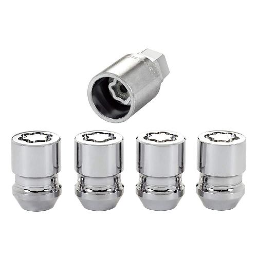 McGard 24157 Chrome Wheel Lock Set Cone Seat M12x1.5 Thread 13/16 Key Hex