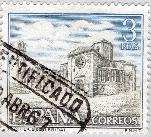 Spain Church blue 3 Used (BP92503)
