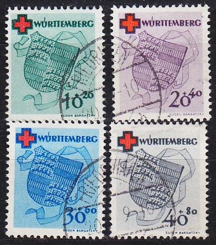 GERMANY Alliiert Franz. Zone [W&uuml;rttemberg] MiNr 0040-43 A ( O/used ) [01] gepr&uuml;ft