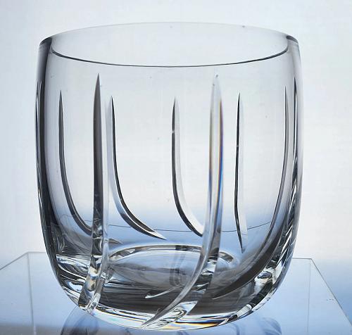 Cut Glass sea swirl ice bucket Lenox USA crystal Signed
