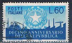 Italy 712 Used Aniversary of Republic 1956 CV 5.50 (MV0281)