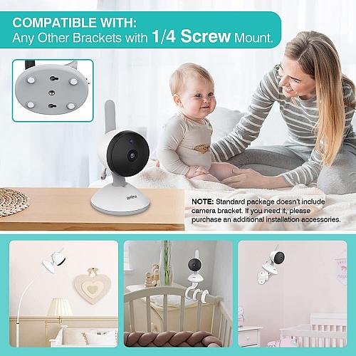 JouSecu Baby Monitor with 2 Cameras Video Baby Monitor 4.3 Inches LCD Split S...