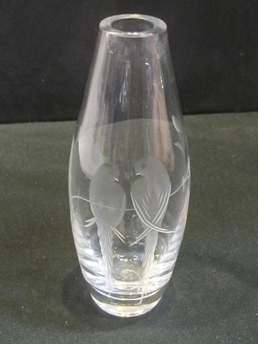 Cut Glass vase Lenox USA crystal loving birds