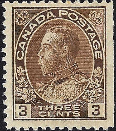 Canada Scott #108 MNH OG VF 3 Cent 1918 King George V Stamp CV 65.00