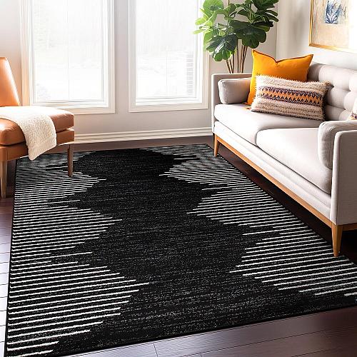 Rugshop Bohemian Stripe Stain Resistant High Traffic Living Room Kitchen Bedr...