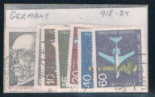 Germany 918-24 Used Partial Set Scott nums Shown 1965 CV 2.10 (G0265)