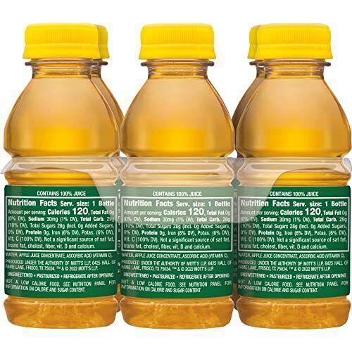 Mott's 100% Original Apple Juice 8 Fl Oz Bottles 24 Count 4 Packs Of 6 2 Serv...
