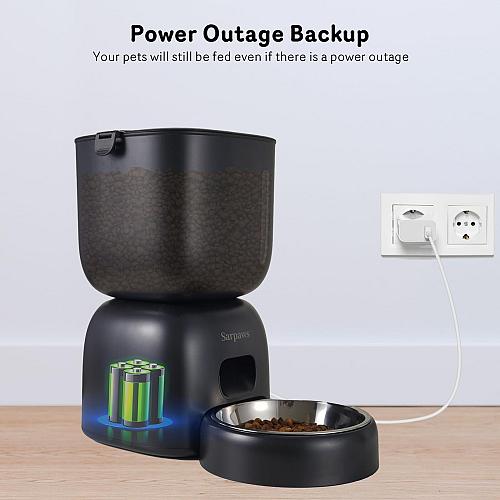 Automatic Cat Feeder and Cat Water Dispenser FW1 Wire or Battery Cat Food Dis...