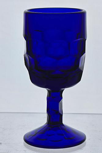 Viking Glass blue wine honeycomb pair